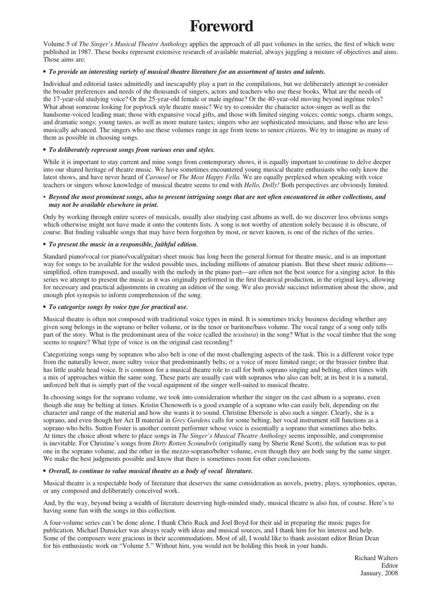 The Singer's Musical Theatre Anthology – Volume 5 - sample page 2