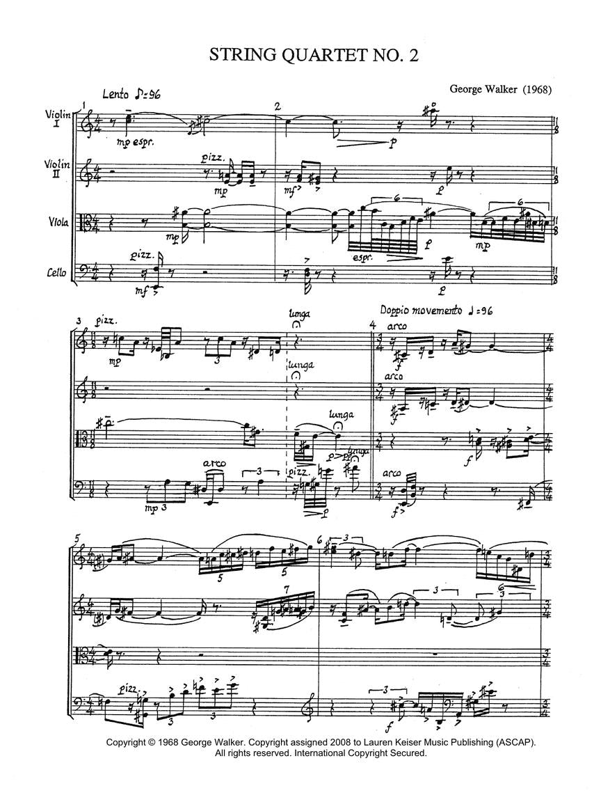String Quartet No. 2 - sample page 2