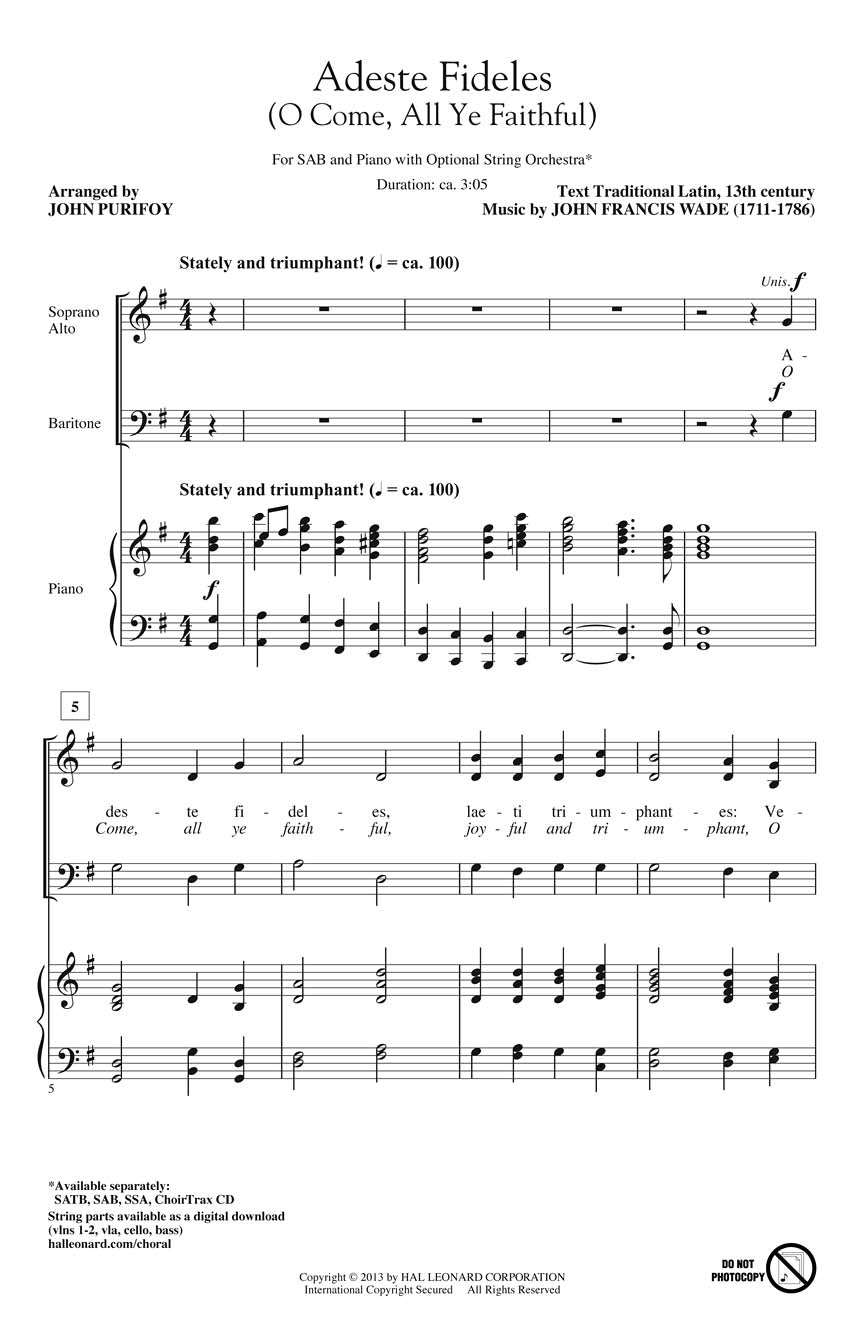 Adeste Fideles - sample page 1