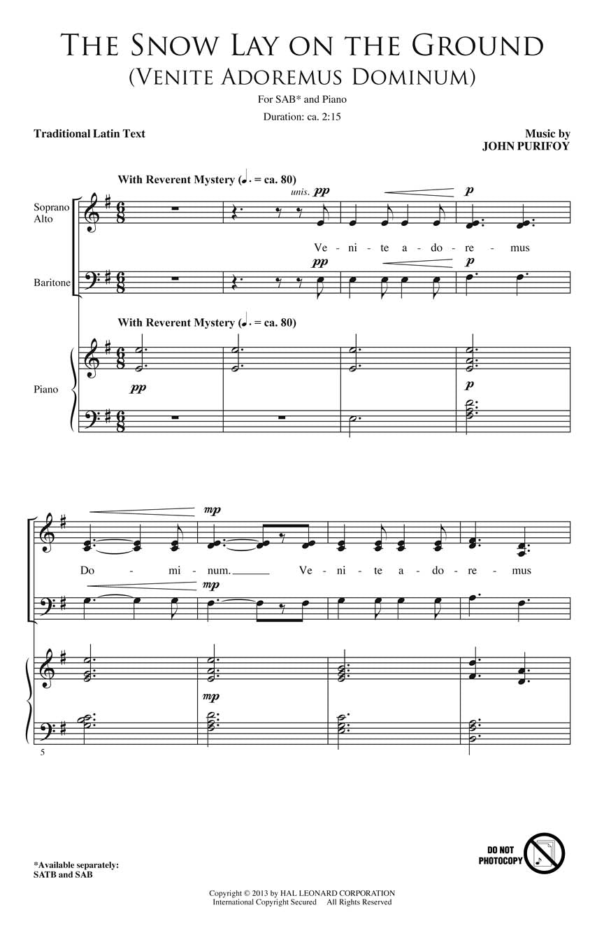The Snow Lay on the Ground - sample page 1