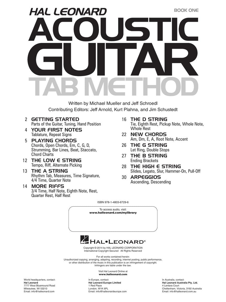 Hal Leonard Acoustic Guitar Tab Method – Book 1 - sample page 2