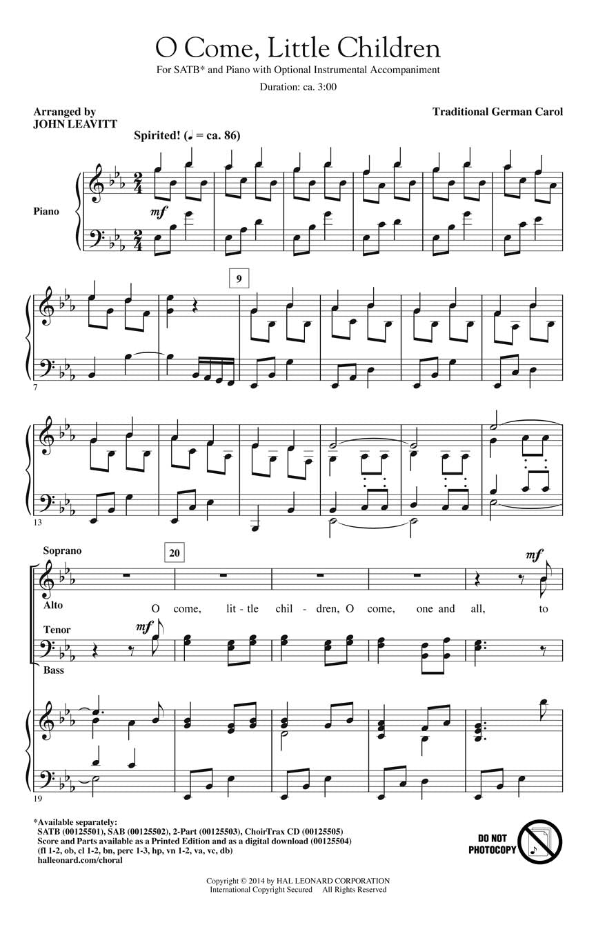 O Come, Little Children - sample page 1