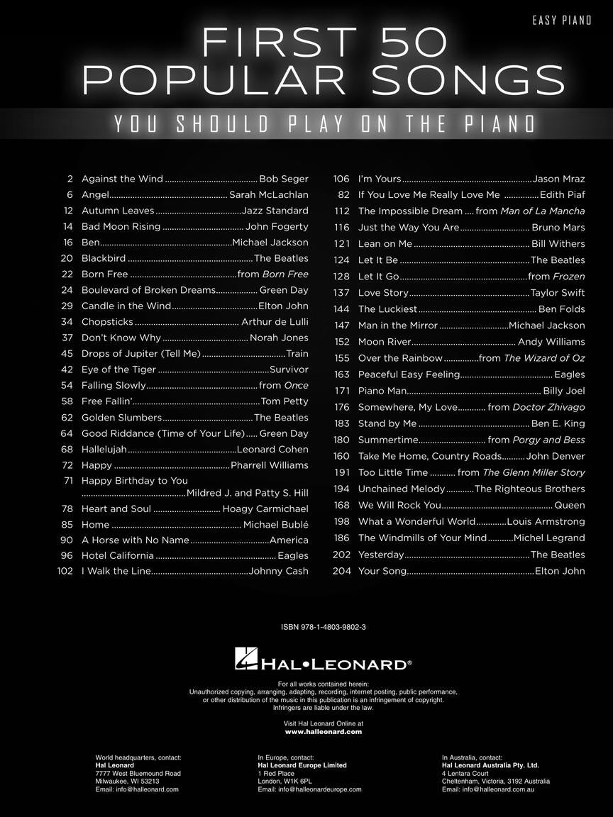 First 50 Popular Songs You Should Play on the Piano - sample page 2