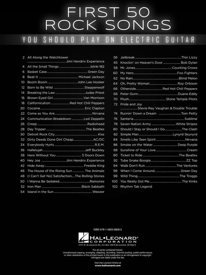 First 50 Rock Songs You Should Play on Electric Guitar - sample page 2