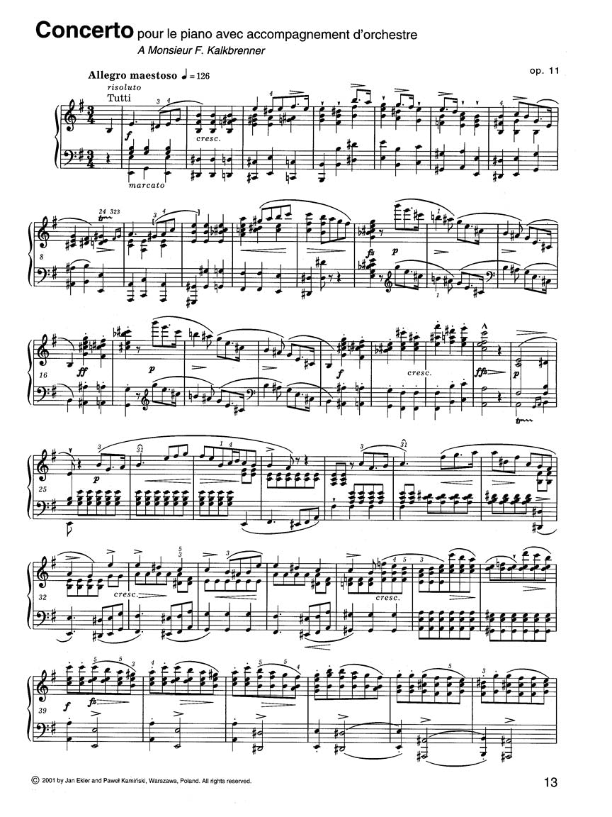 Concerto No. 1 in E Minor Op. 11 – Version for One Piano - sample page 1