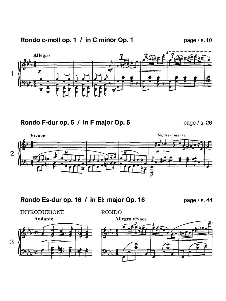 Rondos for Piano - sample page 1