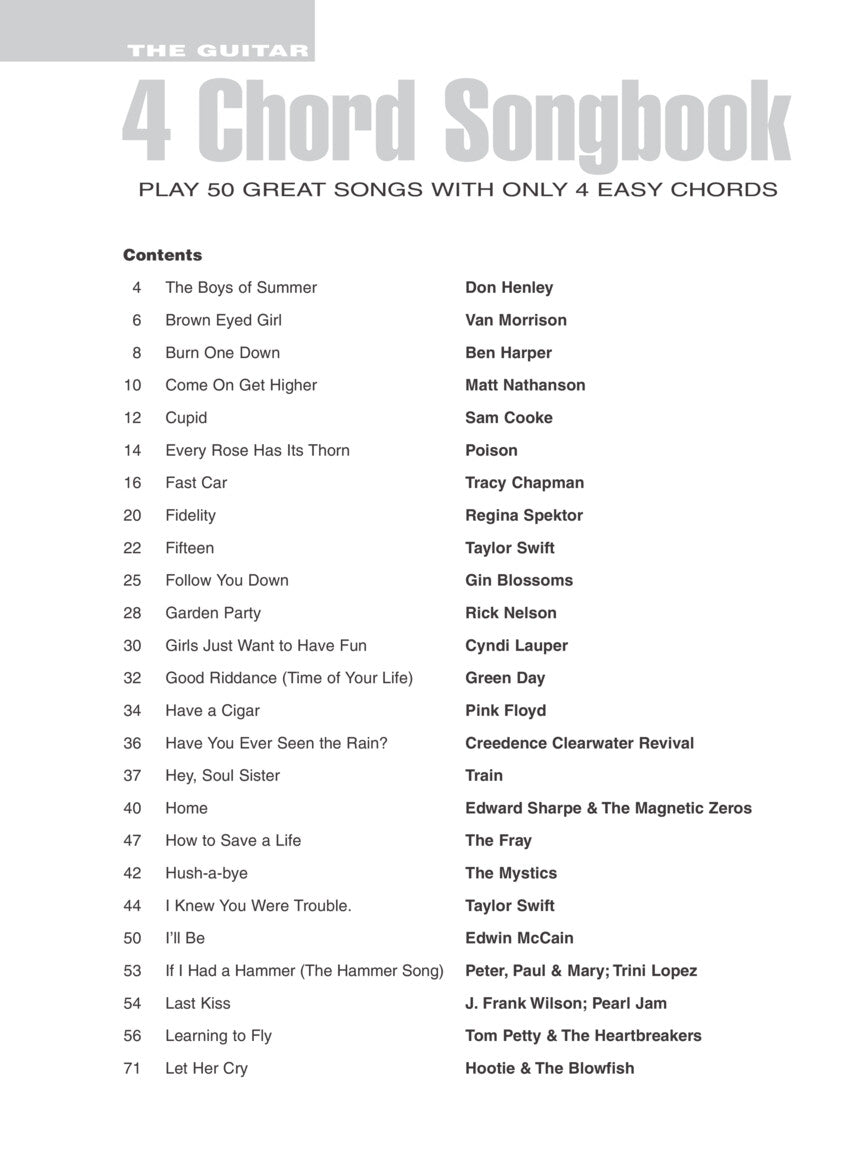 The Guitar 4-Chord Songbook G-C-D-Em - sample page 2