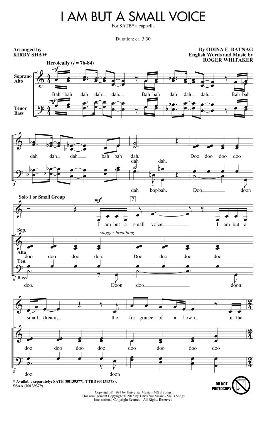 I Am But a Small Voice - sample page 1