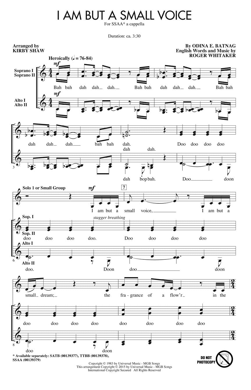 I Am But a Small Voice - sample page 1
