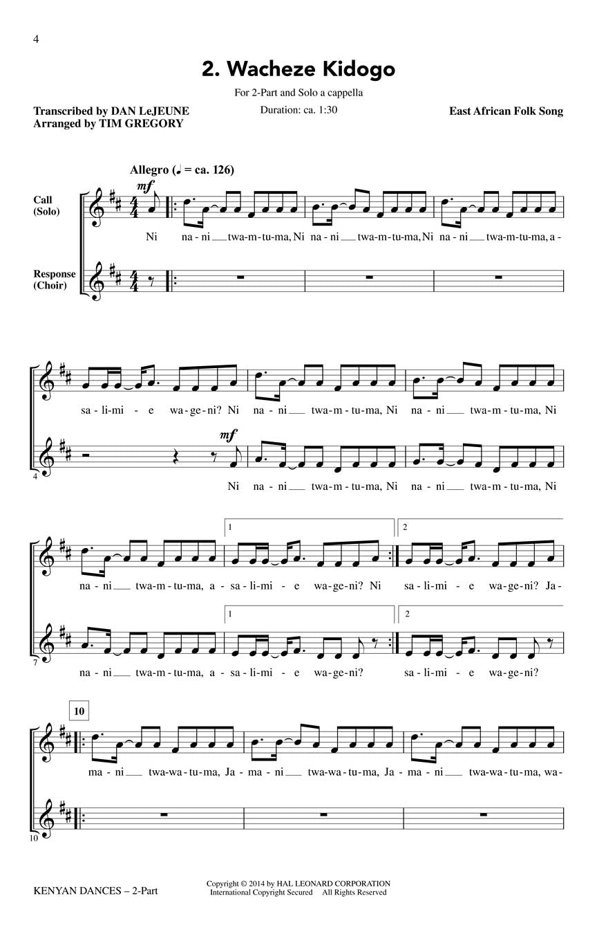 Kenyan Dances - sample page 2