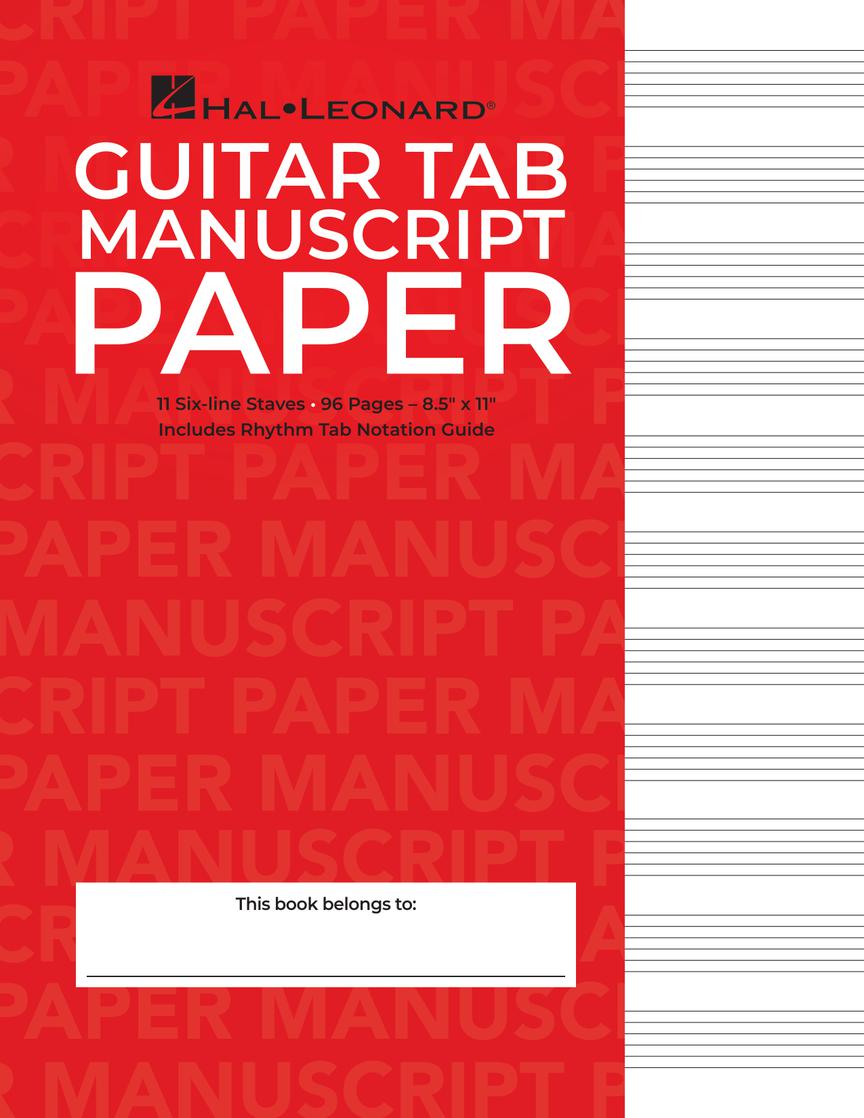 Guitar Tablature Manuscript Paper – Spiral-Bound - sample page 1