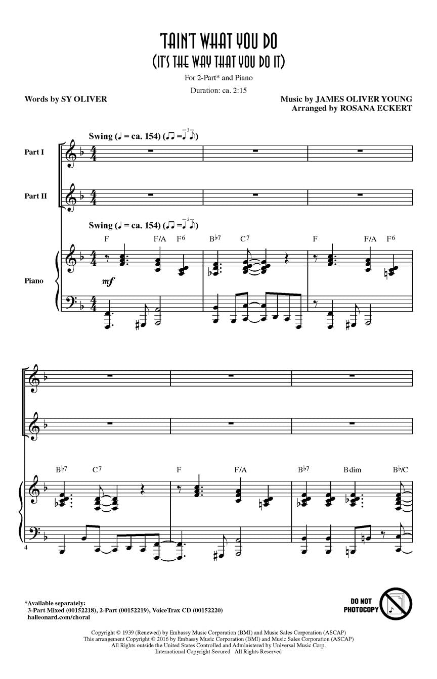 'Tain't What You Do (It's the Way That You Do It) - sample page 1