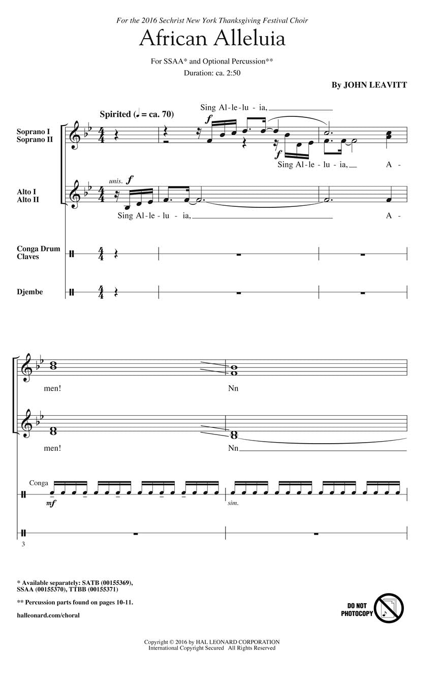 African Alleluia - sample page 1