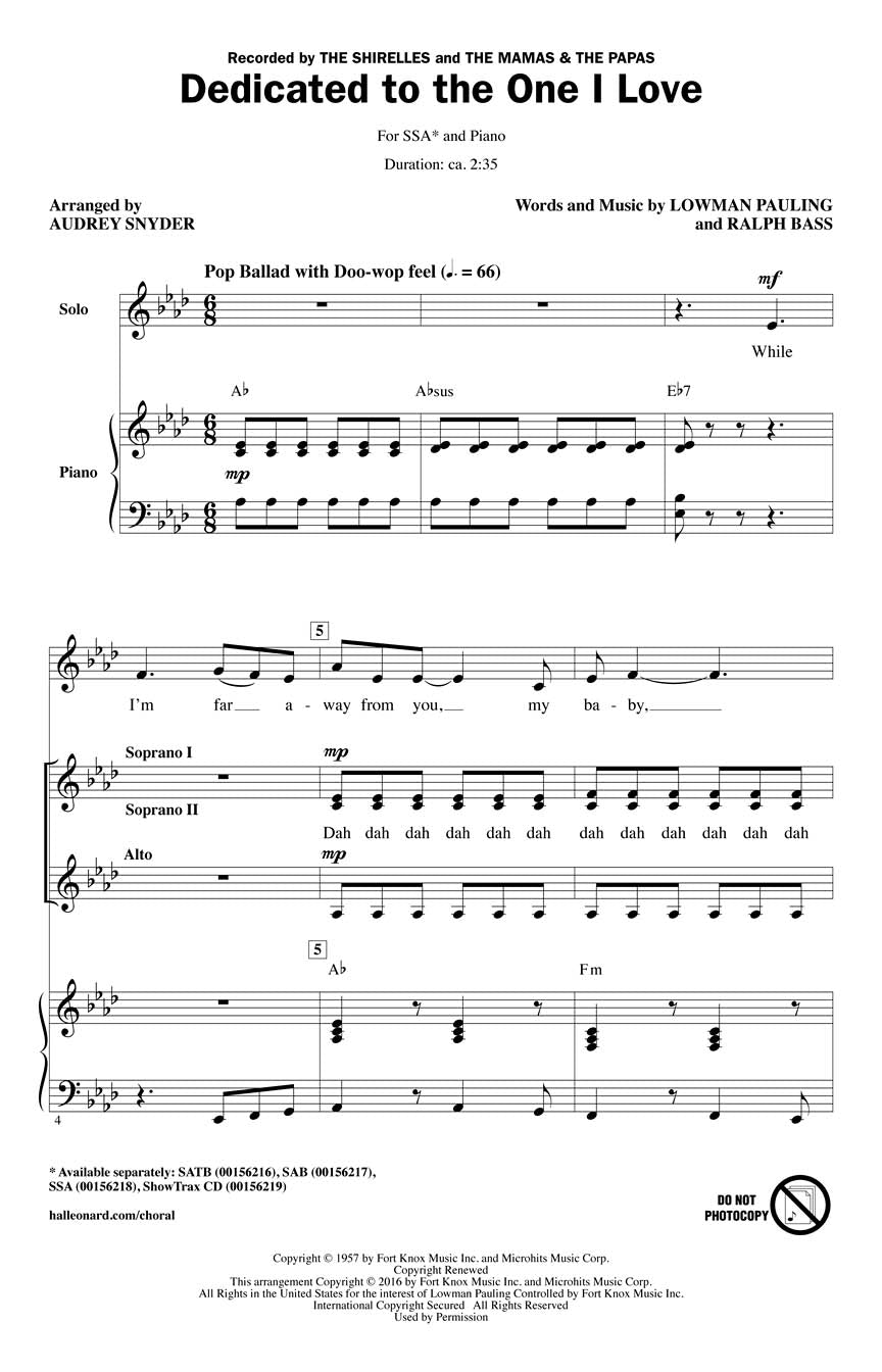 Dedicated to the One I Love - sample page 1