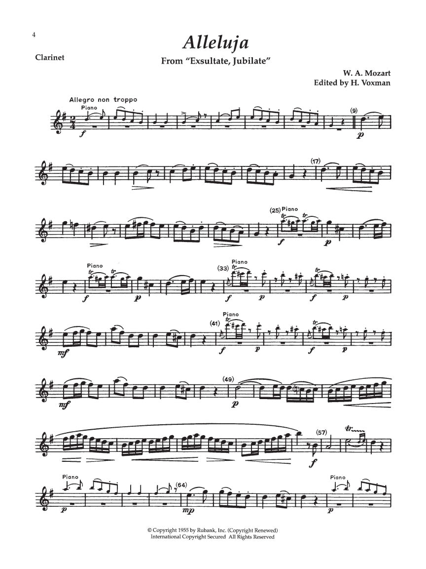 Rubank Book of Clarinet Solos – Intermediate Level - sample page 5