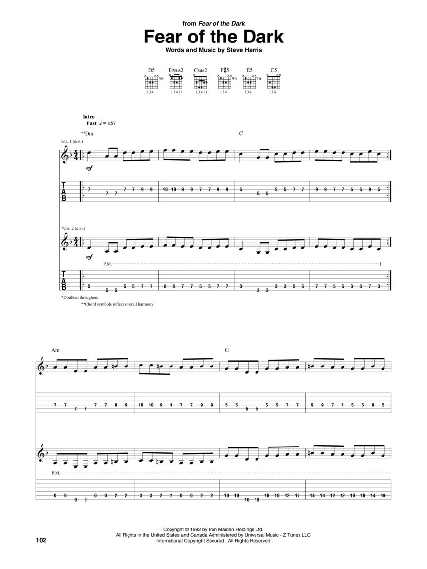 Iron Maiden – Guitar Tab - sample page 4