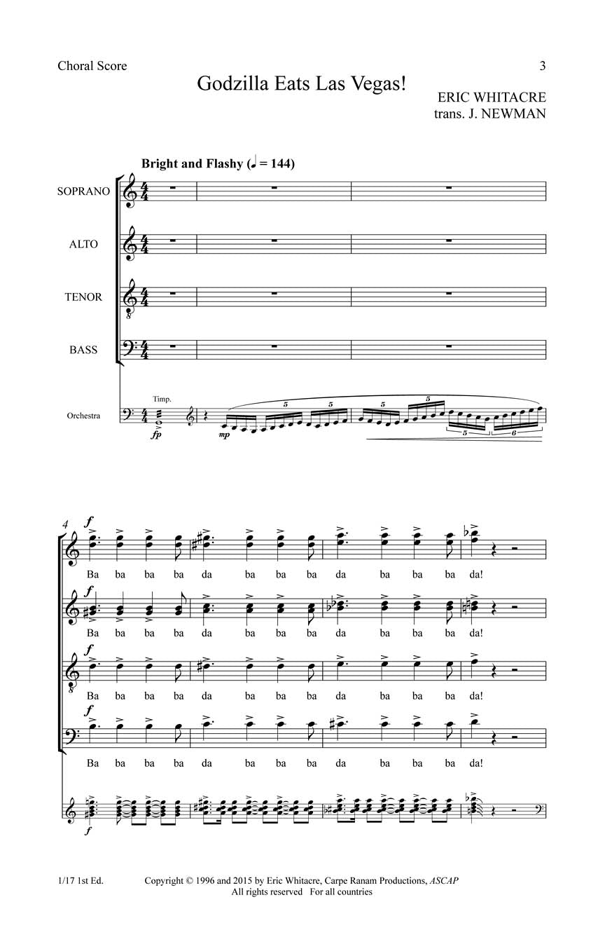 Godzilla Eats Las Vegas! – Opt. Choral Part - sample page 1