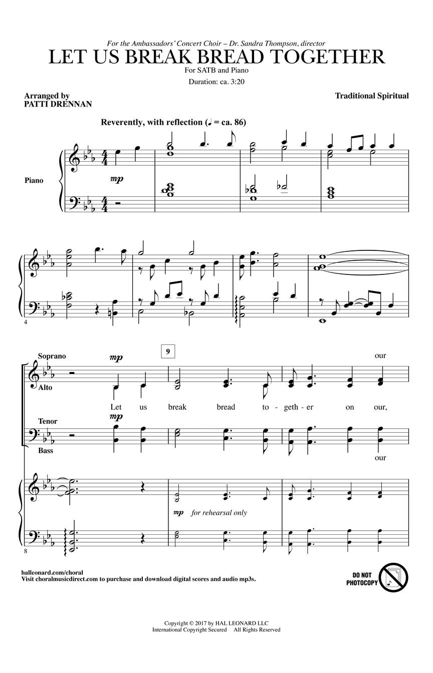 Let Us Break Bread Together - sample page 1