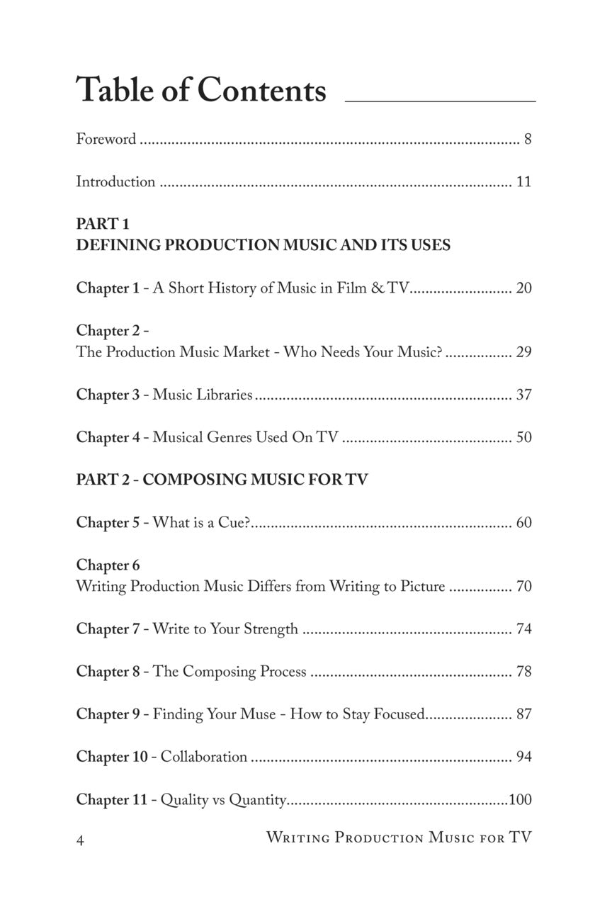 Writing Production Music for TV - sample page 2