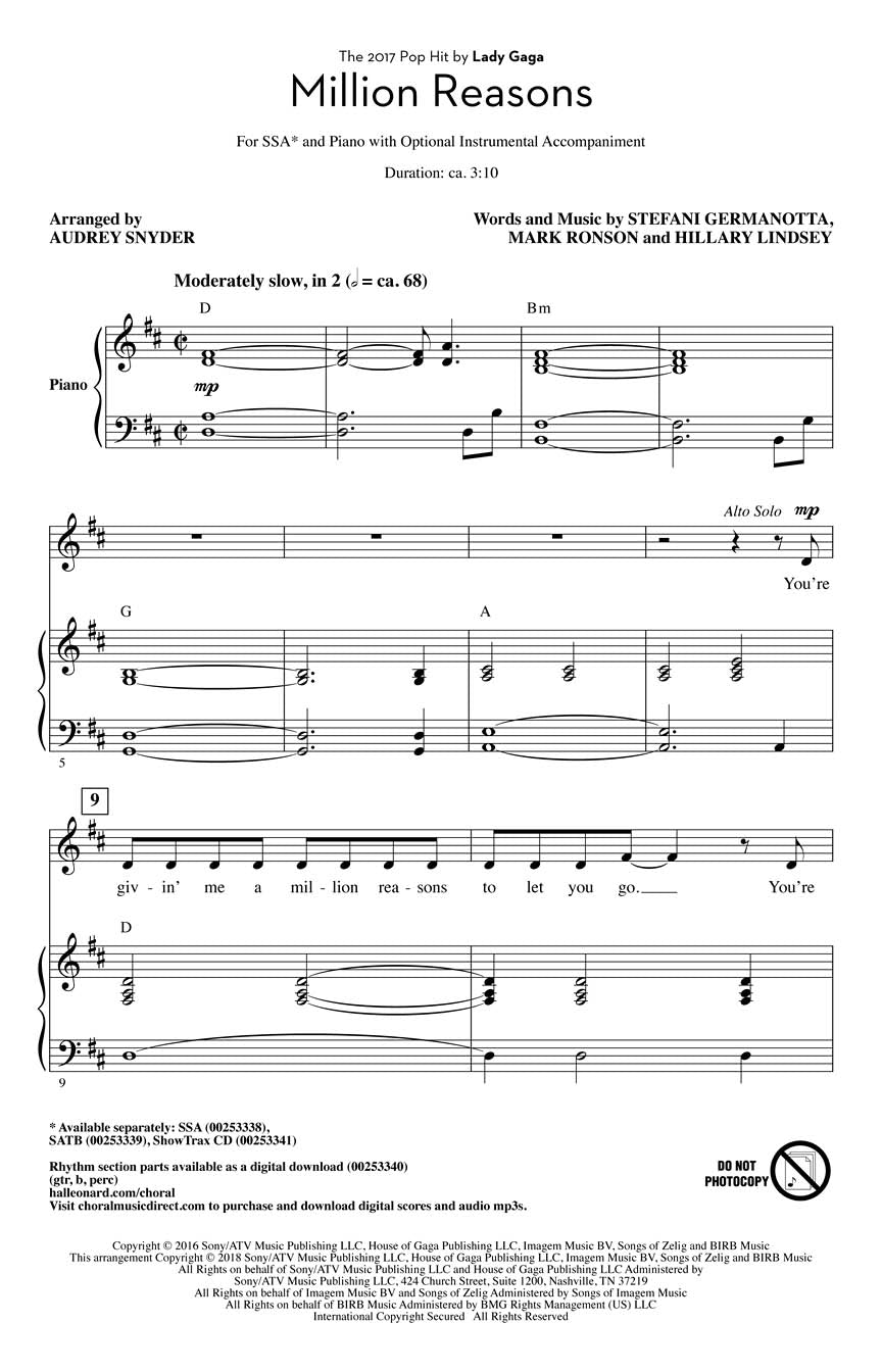 Million Reasons - sample page 1