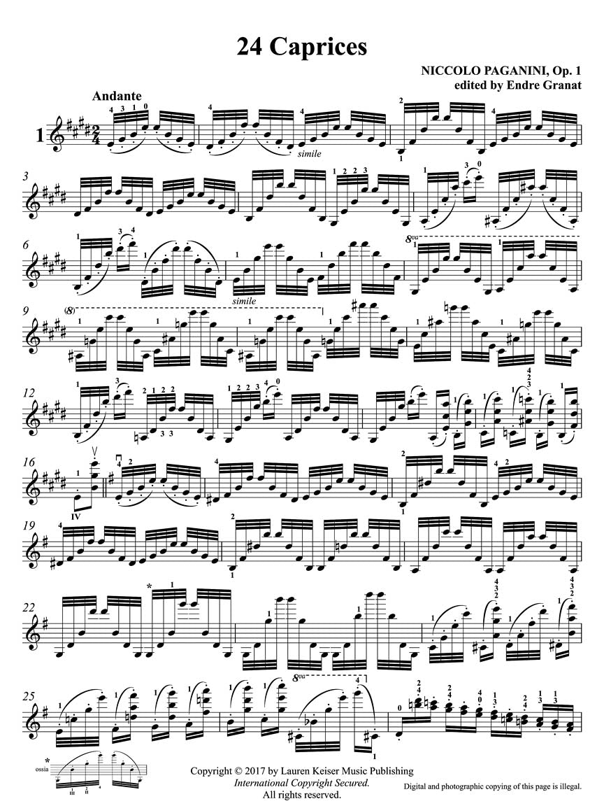 24 Caprices for Violin Solo - sample page 7