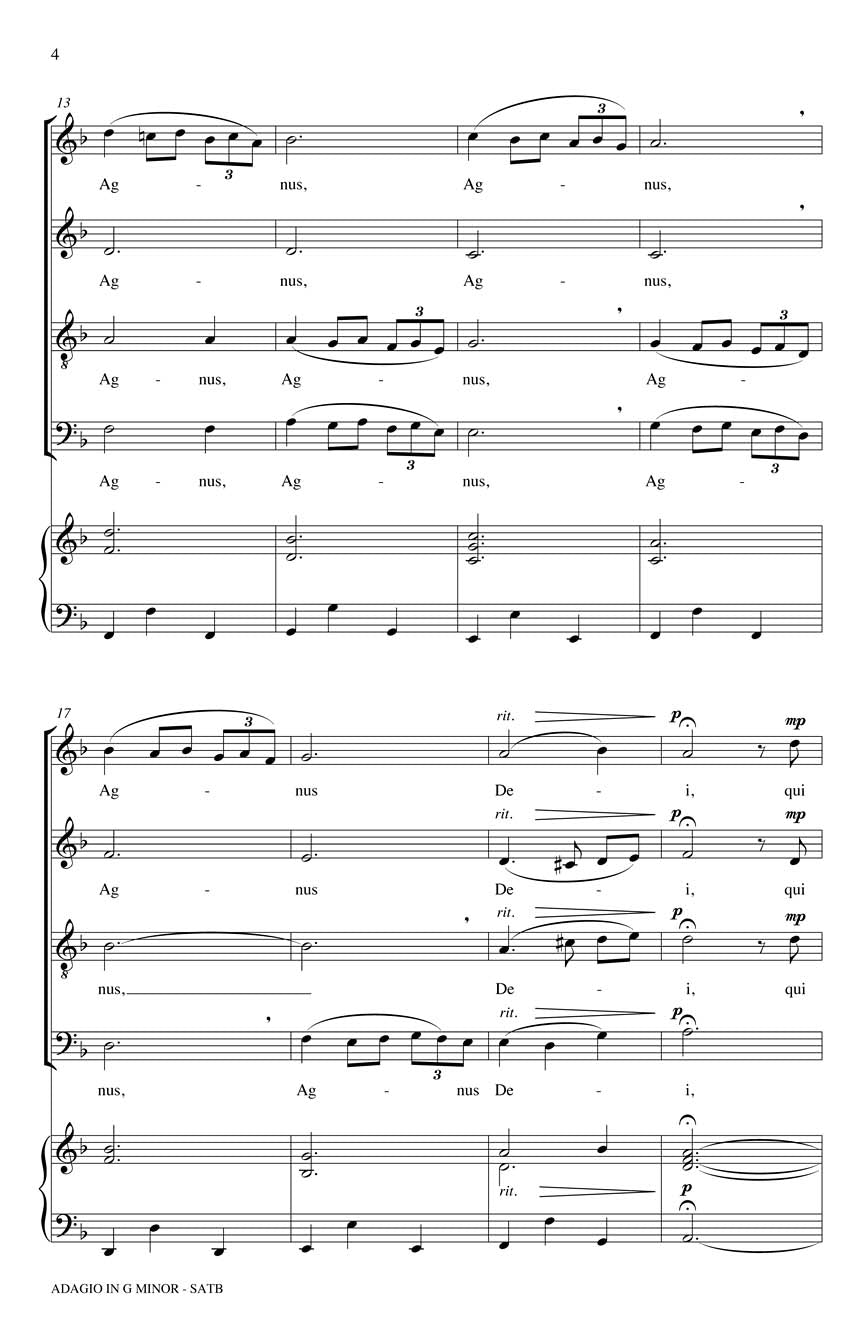 Adagio in G Minor (Agnus Dei) - sample page 2