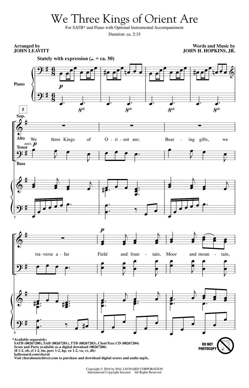 We Three Kings of Orient Are - sample page 1