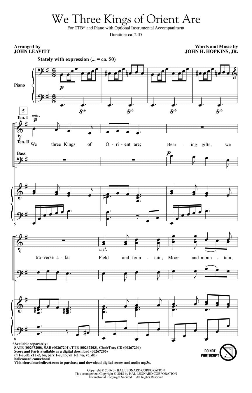 We Three Kings of Orient Are - sample page 1