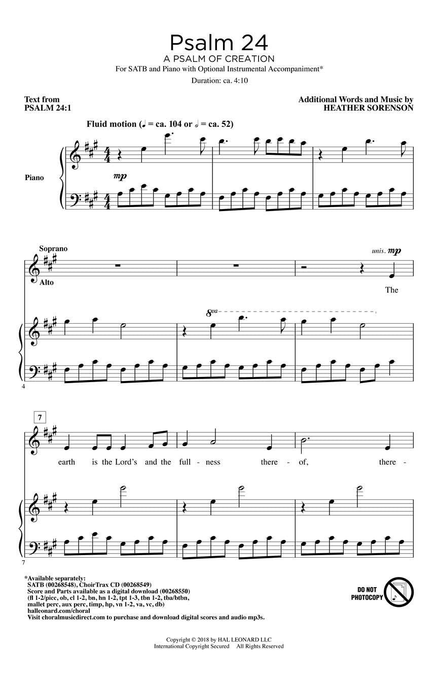 Psalm 24 - sample page 1