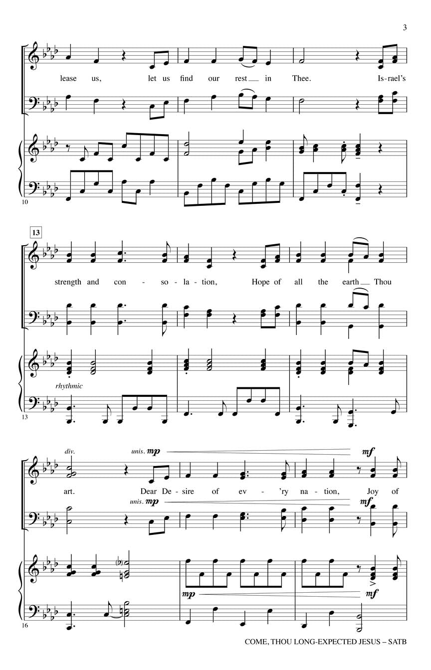 Come, Thou Long-Expected Jesus - sample page 2