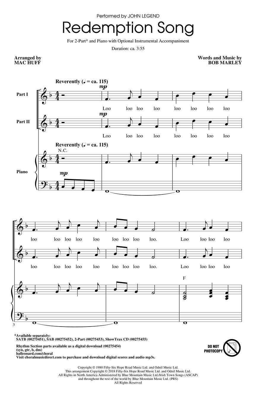 Redemption Song - sample page 1