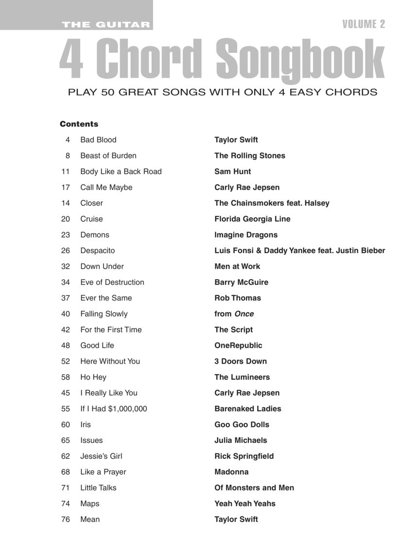 The Guitar 4-Chord Songbook – Volume 2 - sample page 2