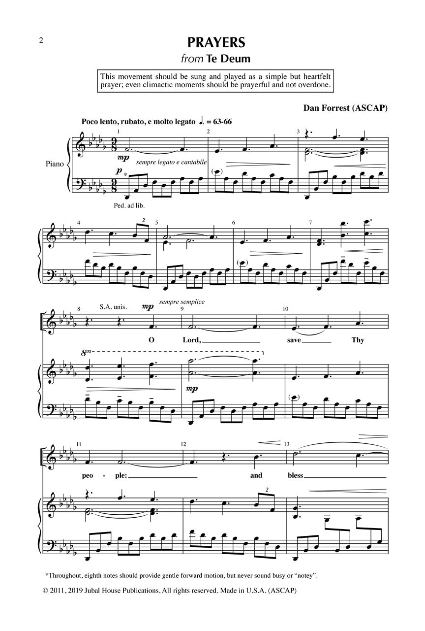 Prayers (from <i>Te Deum</i>) - sample page 1