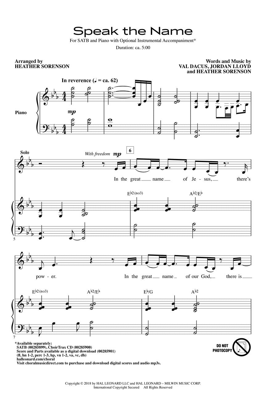 Speak the Name - sample page 1