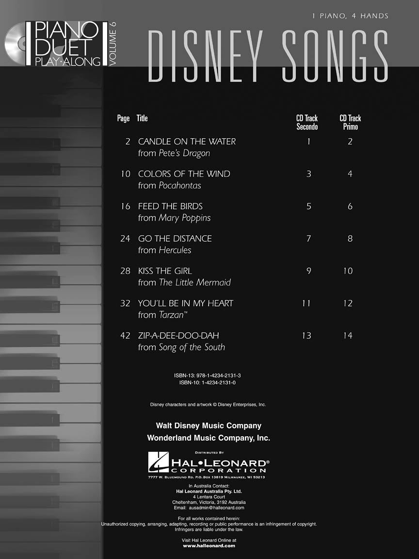 Disney Songs - sample page 2