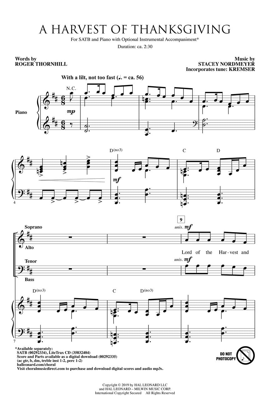 A Harvest of Thanksgiving - sample page 1