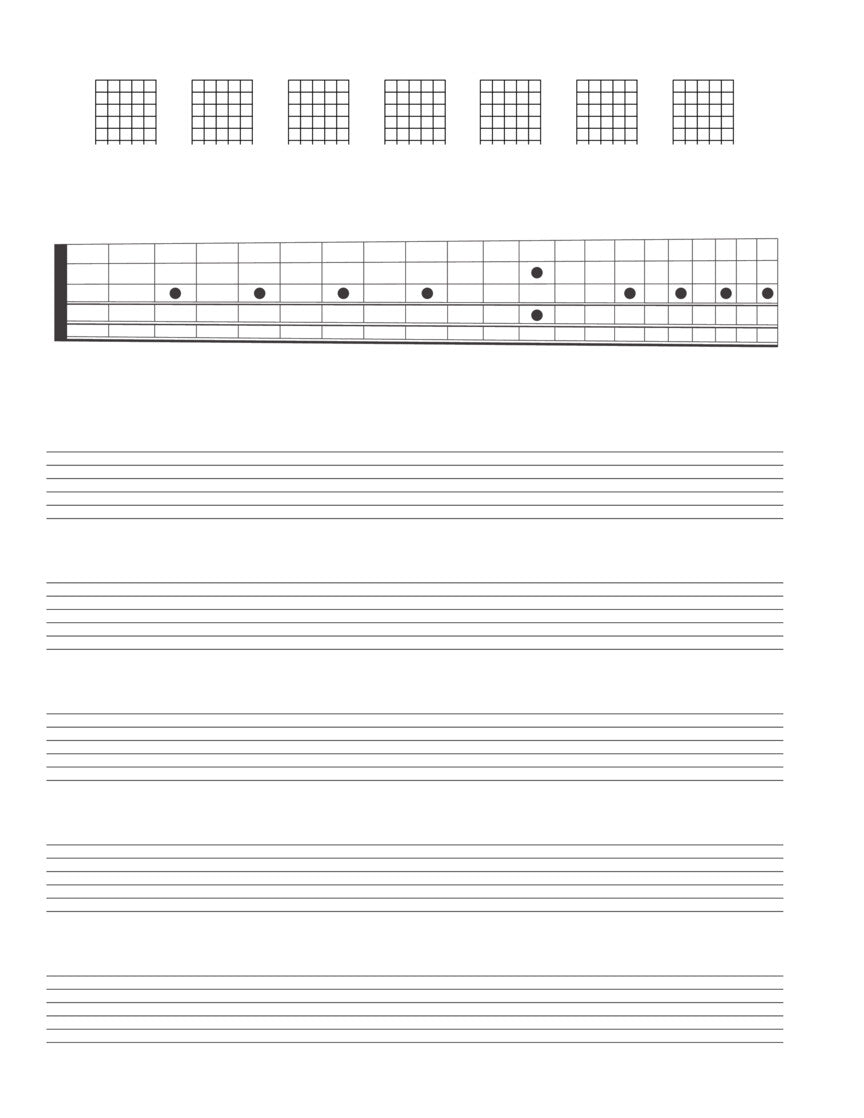 Guitar Tab Manuscript Paper - sample page 2