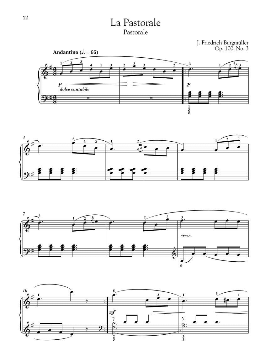 Burgmüller – 25 Progressive Studies, Opus 100 - sample page 6