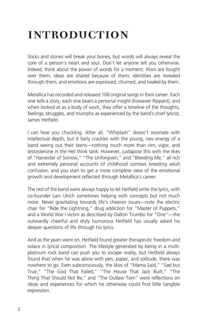 Metallica – The Complete Lyrics – 3rd Edition - sample page 2