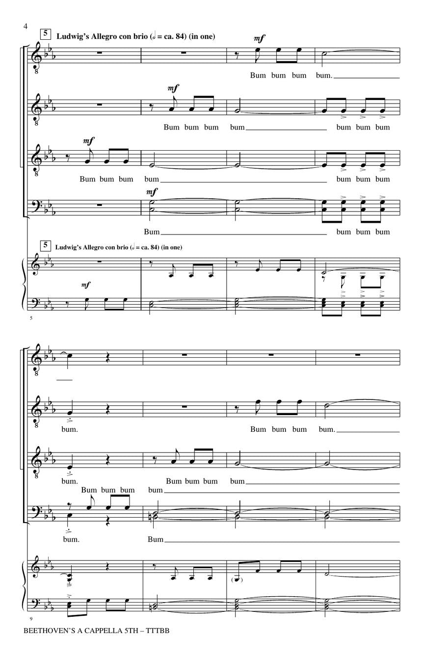 Beethoven's A Cappella 5th - sample page 4