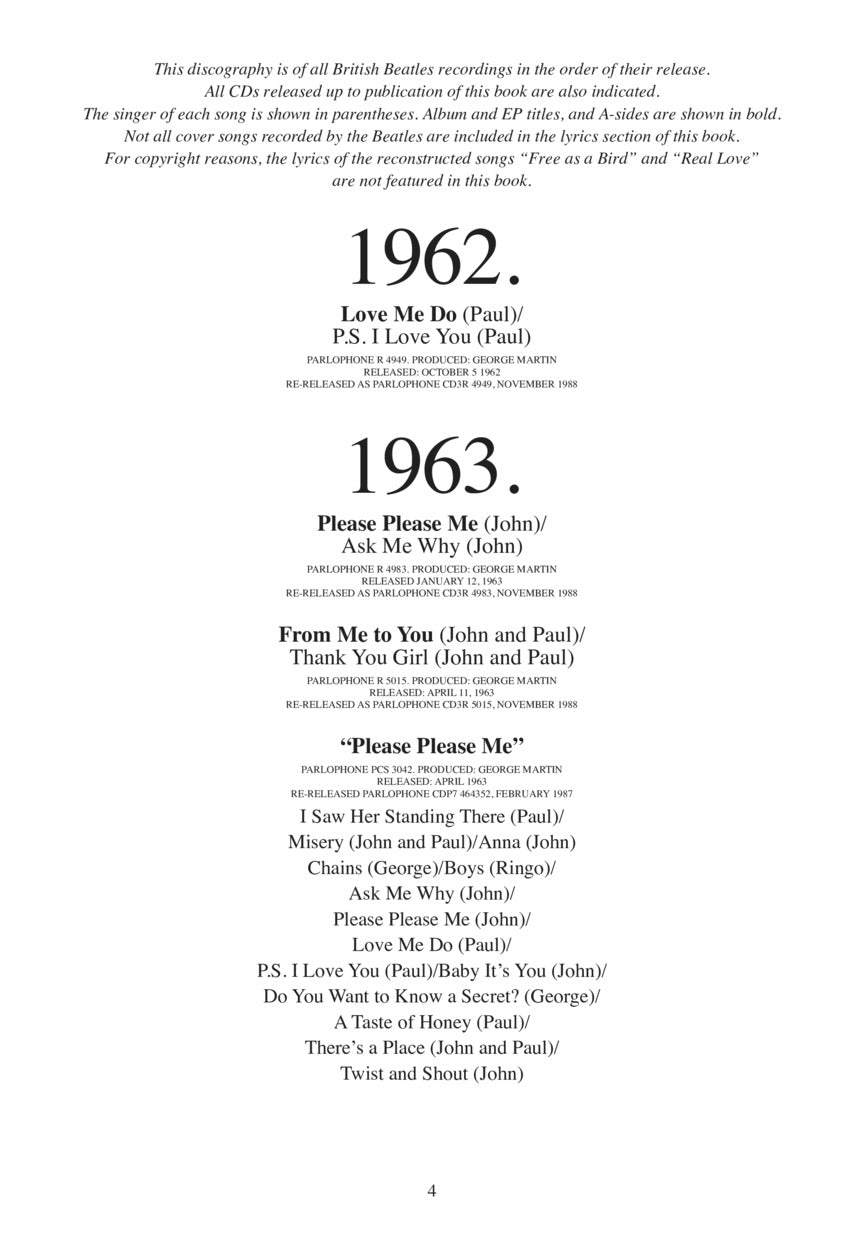 The Beatles Lyrics – 2nd Edition - sample page 2