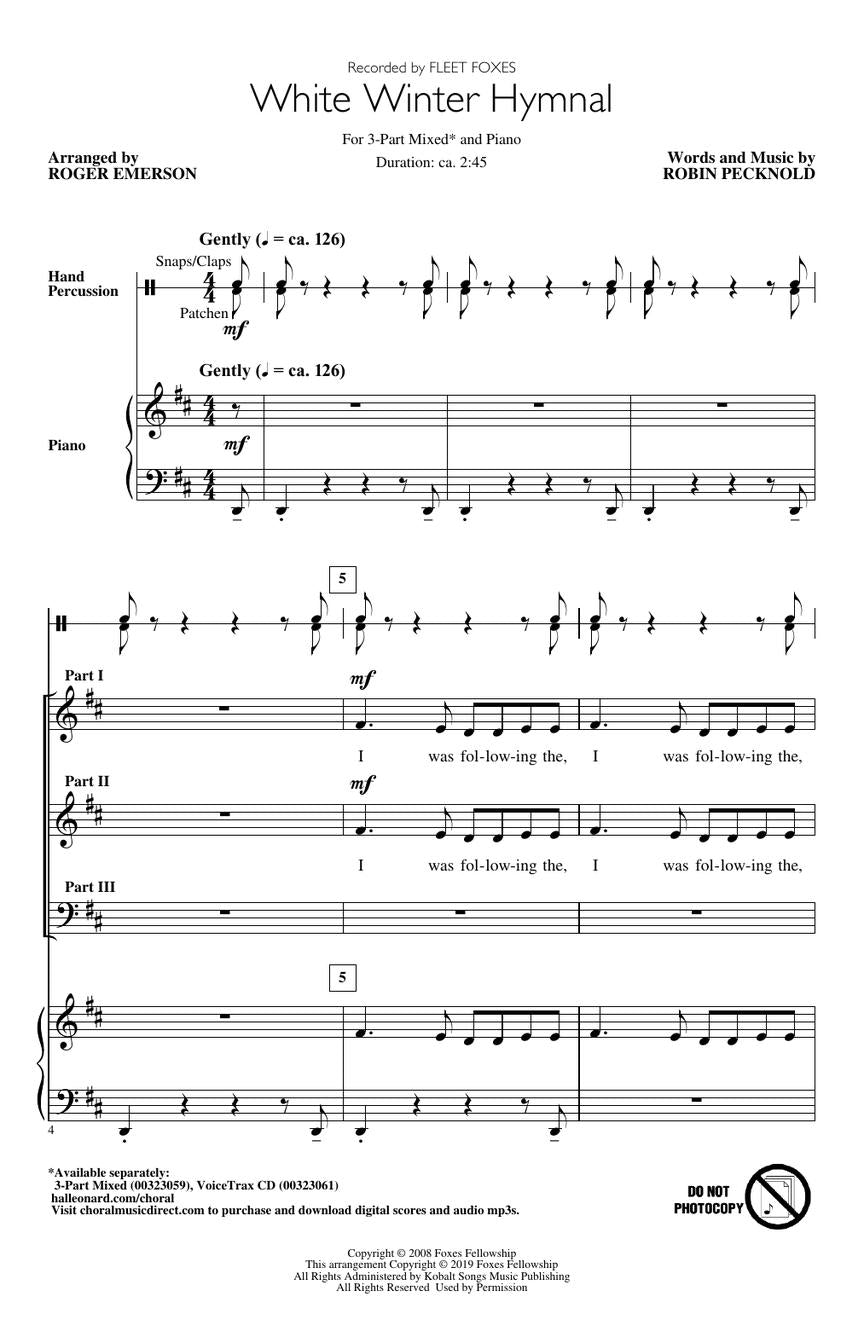 White Winter Hymnal - sample page 3