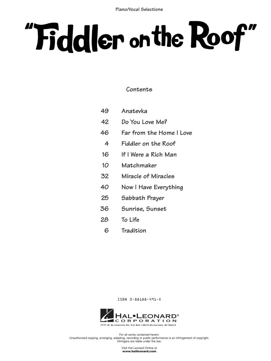 Fiddler on the Roof - sample page 2