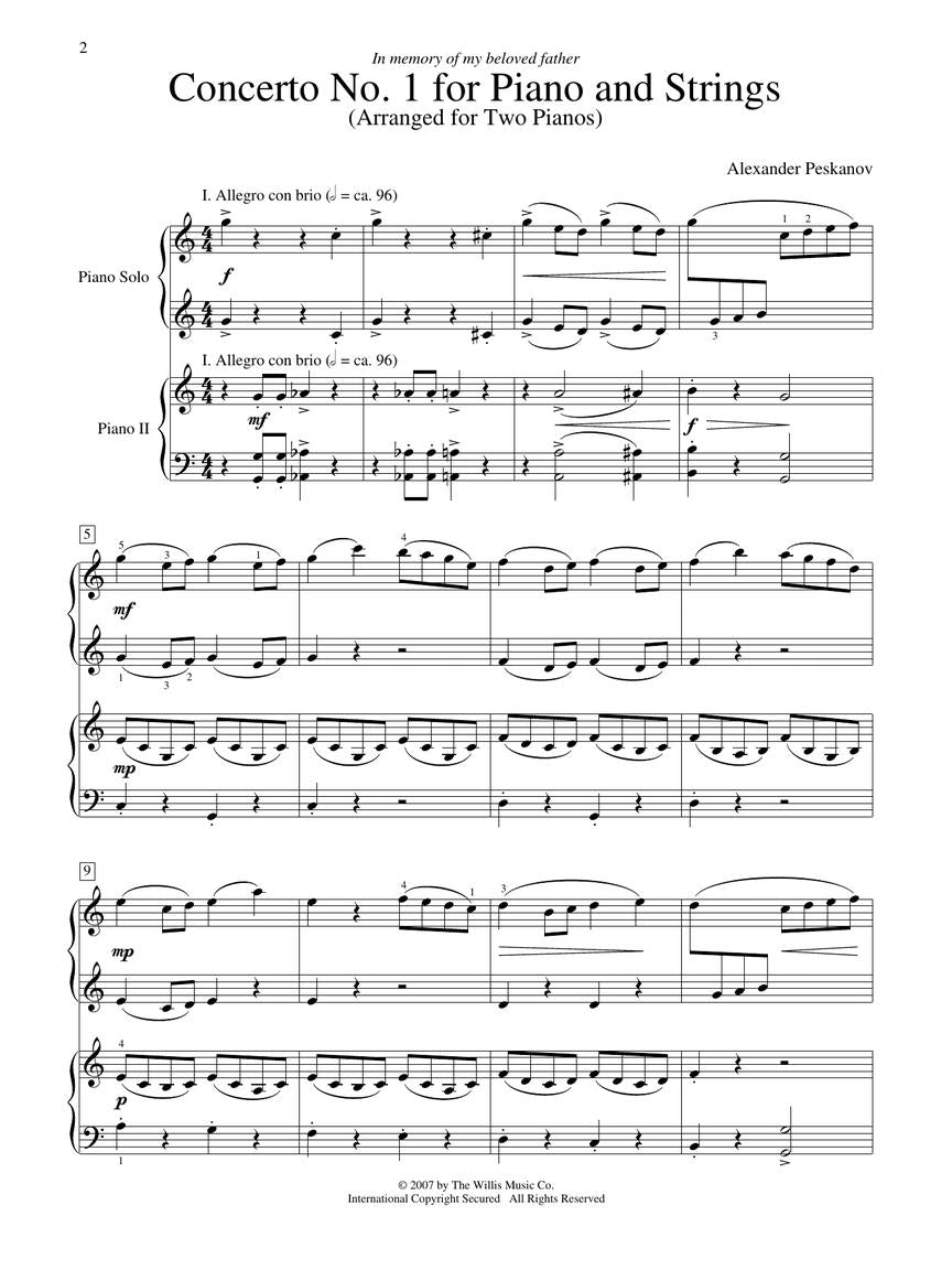 Concerto No. 1 for Piano and Strings - sample page 3