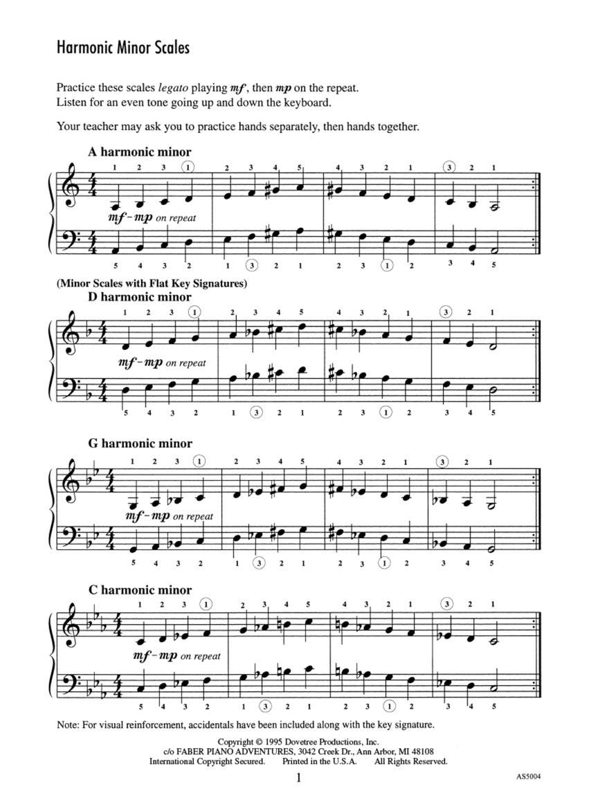 Achievement Skill Sheet No. 4: One-Octave Minor Scales & Arpeggios - sample page 2