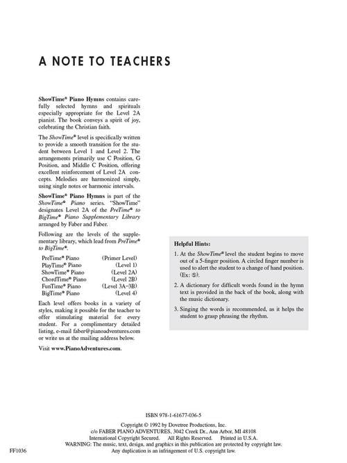 ShowTime® Piano Hymns - sample page 1
