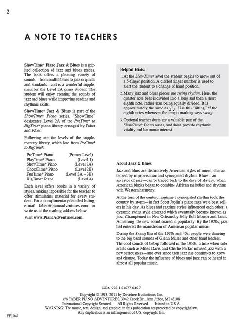ShowTime® Piano Jazz & Blues - sample page 1