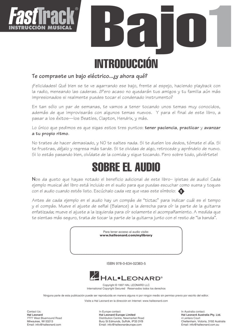 <i>Fast</i>Track Bass Method 1 – Spanish Edition - sample page 2