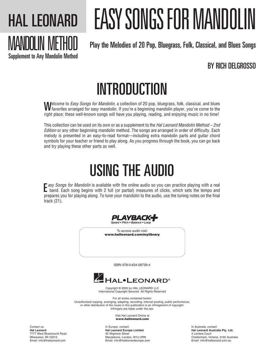 Easy Songs for Mandolin - sample page 2