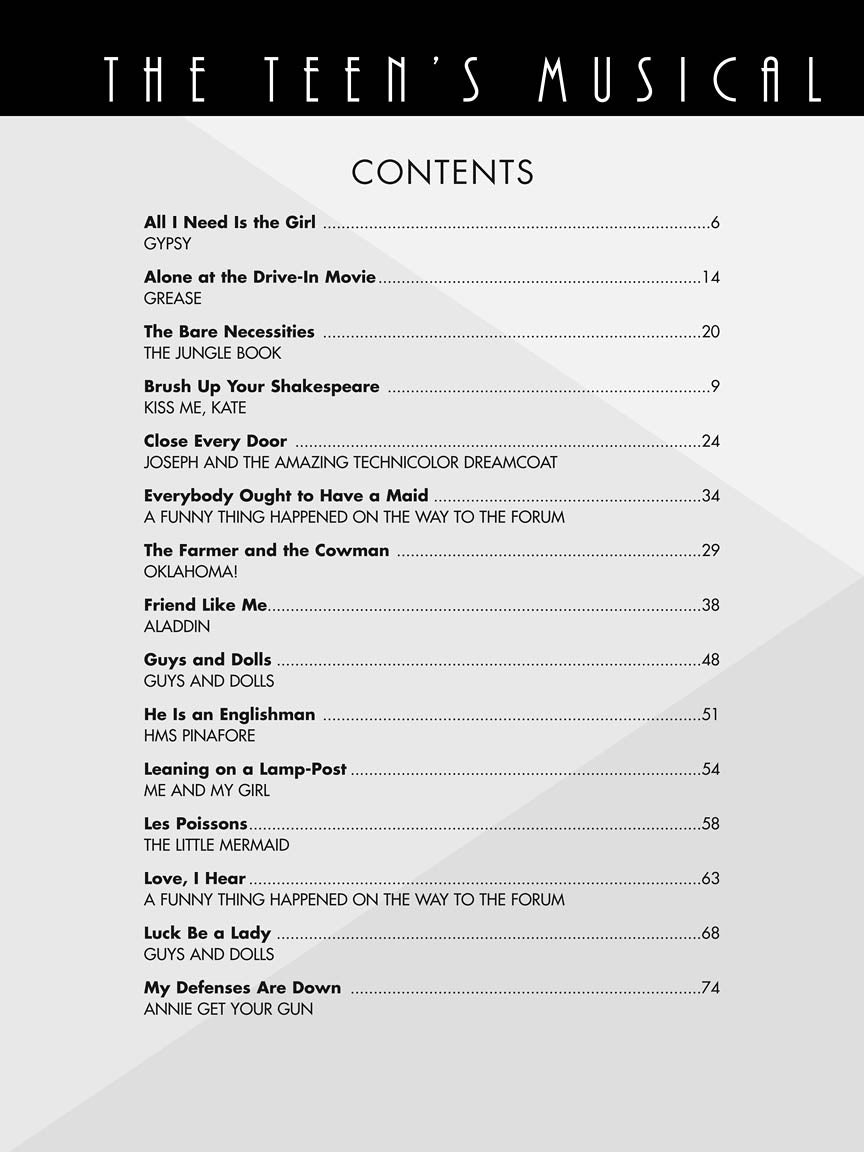 The Teen's Musical Theatre Collection - sample page 2
